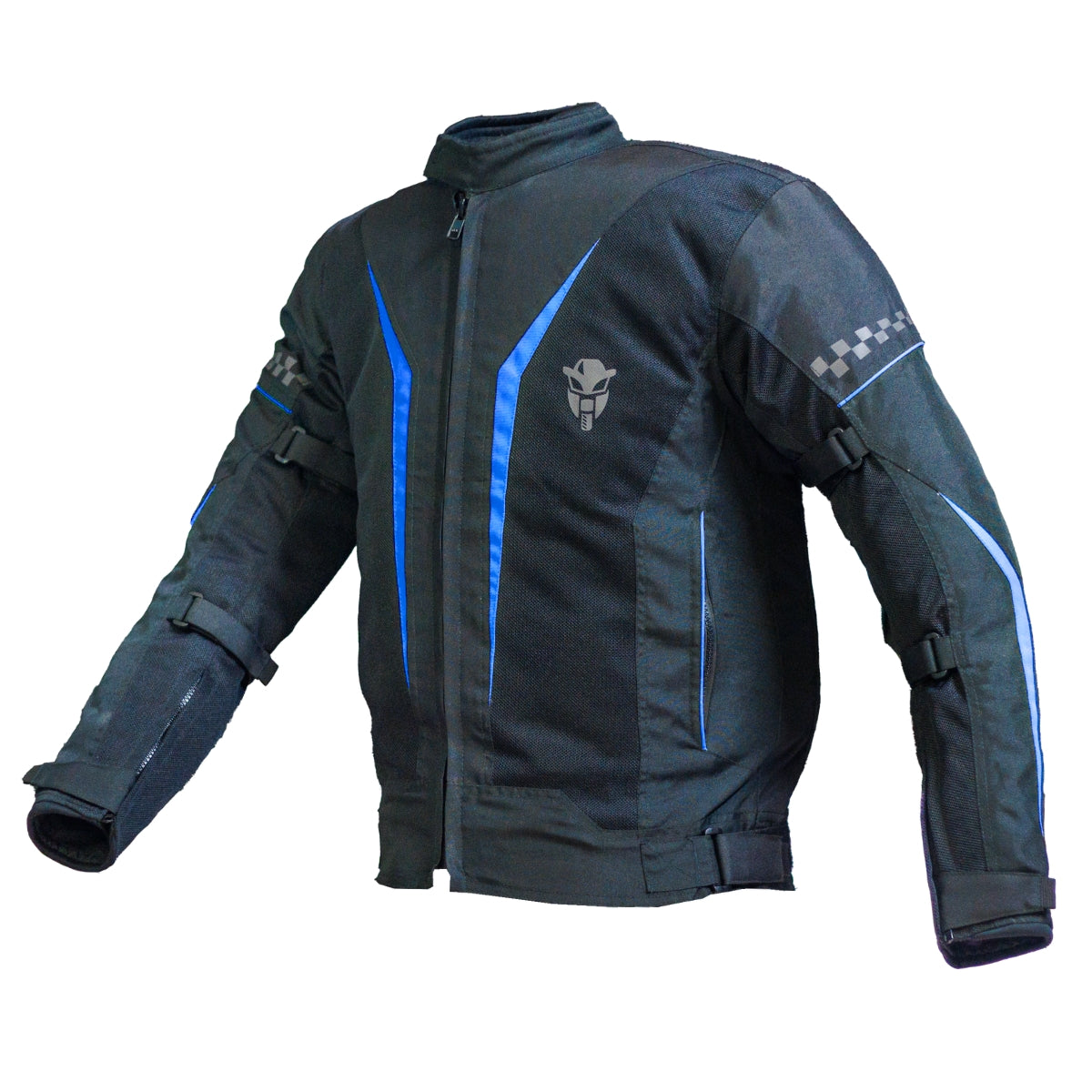 Breezer Mesh Motorcycle Riding Jacket Black+Blue (Without Armours)