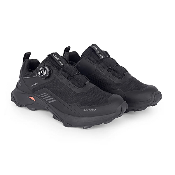 Men Waterproof Low-Top Hiking Shoes with Auto-Lacing | ET1102 - Black - OutdoorTravelGear.com
