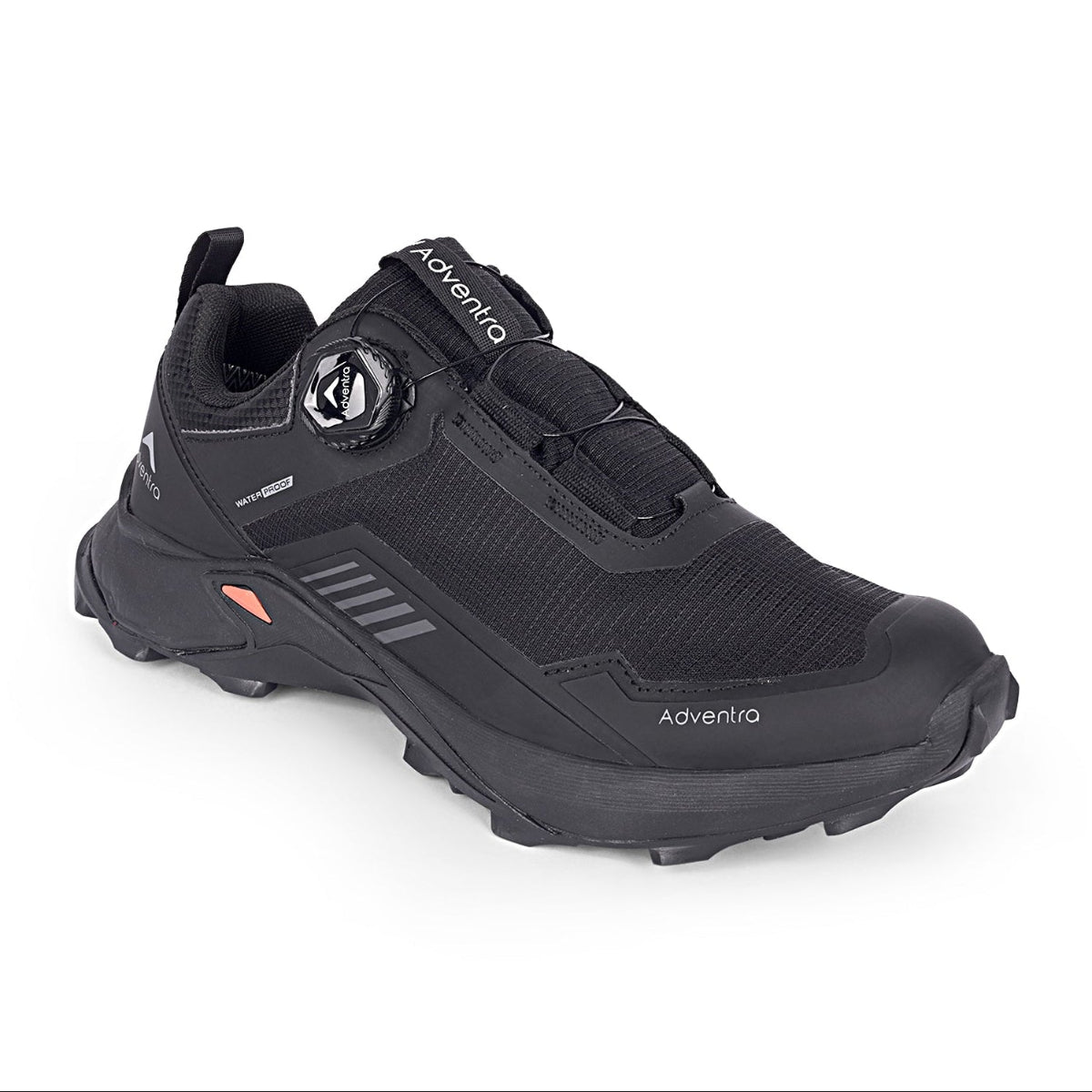 Men Waterproof Low-Top Hiking Shoes with Auto-Lacing | ET1102 - Black - OutdoorTravelGear.com