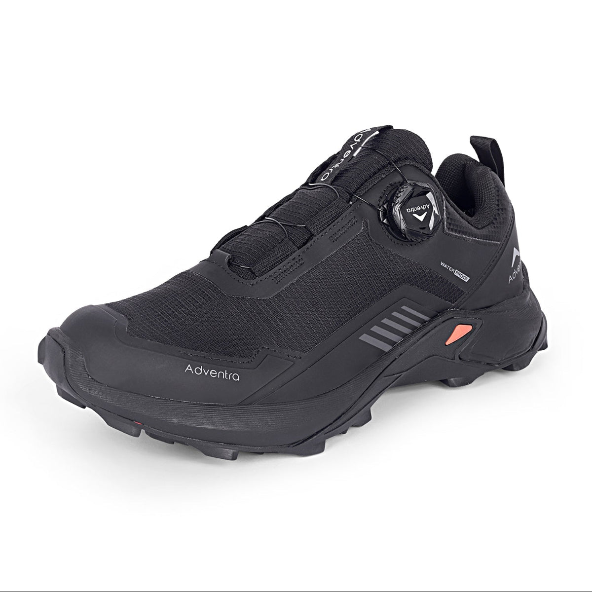 Men Waterproof Low-Top Hiking Shoes with Auto-Lacing | ET1102 - Black - OutdoorTravelGear.com