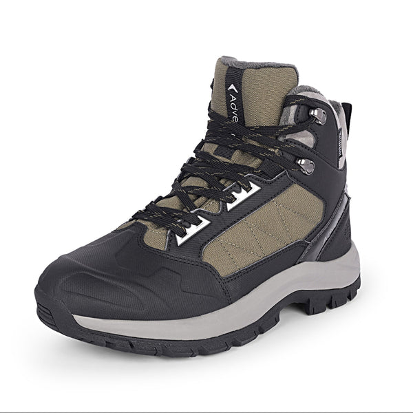Men Waterproof Mid-Top Hiking Shoes with 3M Insulation | WH1104 - Olive Green - OutdoorTravelGear.com