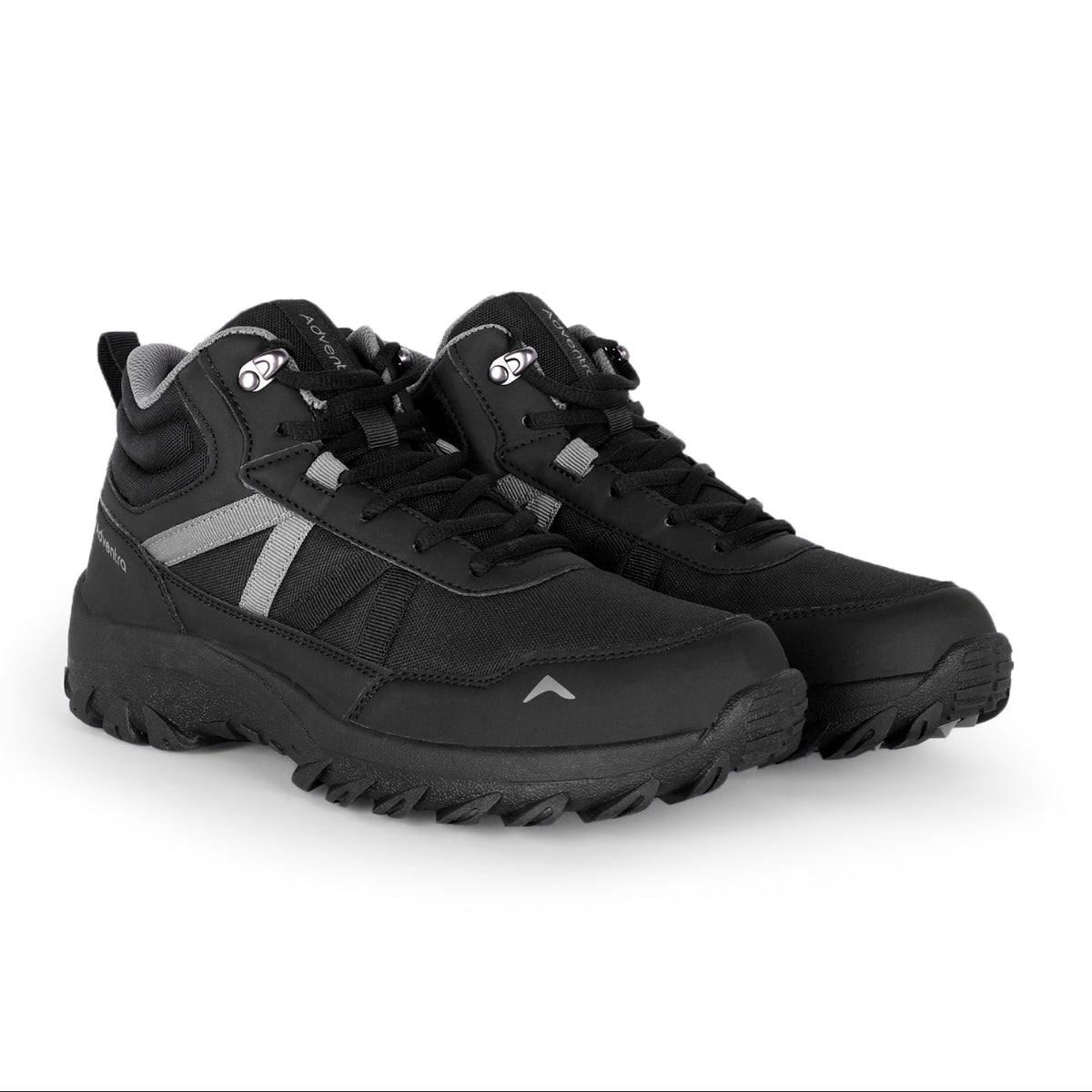 Men Mid-Top Hiking Shoes with Anti-Skid Full Rubber Sole | EH900 - Black - OutdoorTravelGear.com