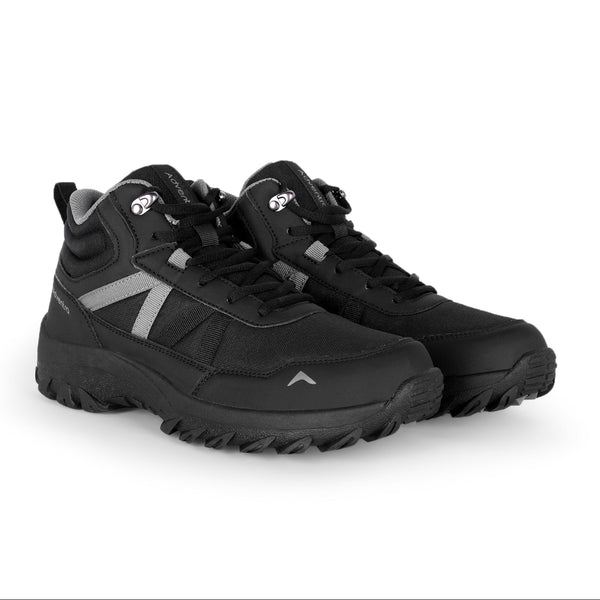 Men Mid-Top Hiking Shoes with Anti-Skid Full Rubber Sole | EH900 - Black - OutdoorTravelGear.com