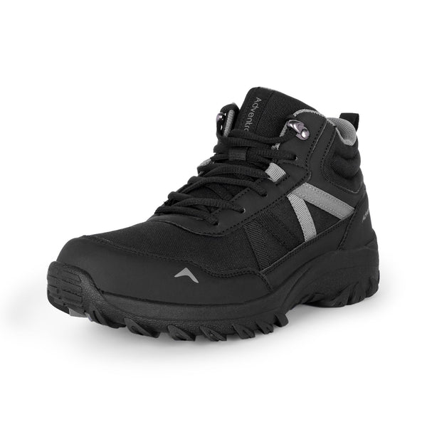 Men Mid-Top Hiking Shoes with Anti-Skid Full Rubber Sole | EH900 - Black - OutdoorTravelGear.com