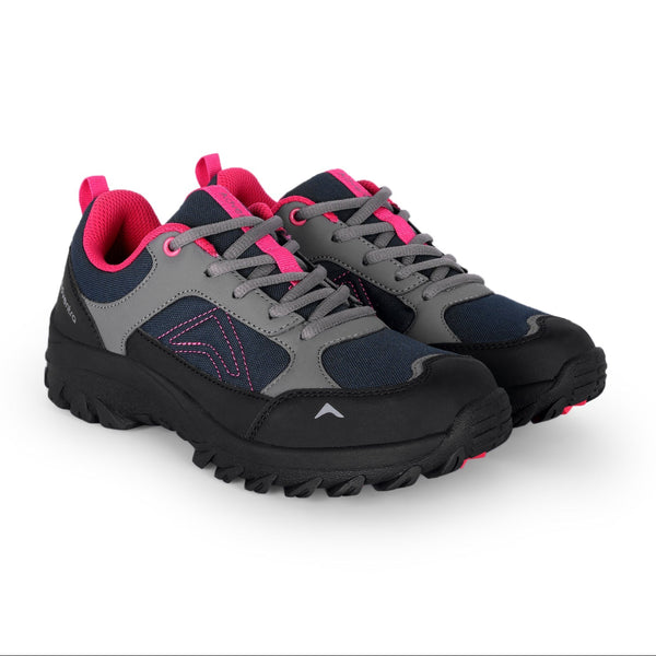 Women Low-Top Hiking Shoes with Anti-Skid Rubber Sole | EH500 - Black+Pink - OutdoorTravelGear.com