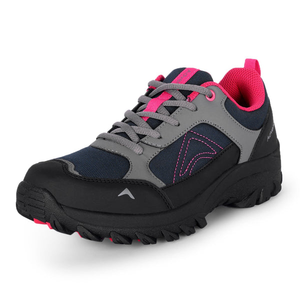 Women Low-Top Hiking Shoes with Anti-Skid Rubber Sole | EH500 - Black+Pink - OutdoorTravelGear.com