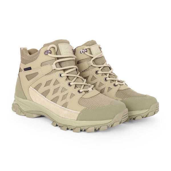 Men Waterproof Mid-Top Hiking Shoes with Cushioned Comfort | WH1107 - Beige - OutdoorTravelGear.com