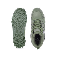 Men Waterproof Mid-Top Hiking Shoes with Cushioned Comfort | WH1107 - Green - OutdoorTravelGear.com
