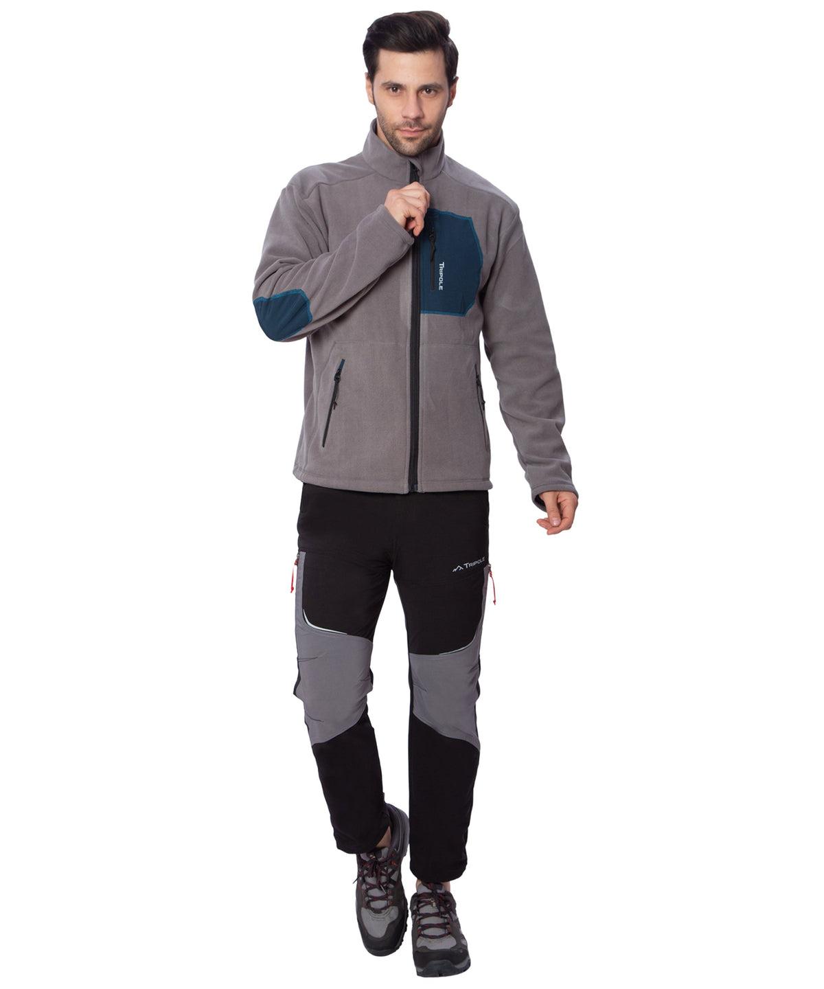 Anti-Pilling Fleece Winter Jacket and Windcheater - Grey - OutdoorTravelGear.com