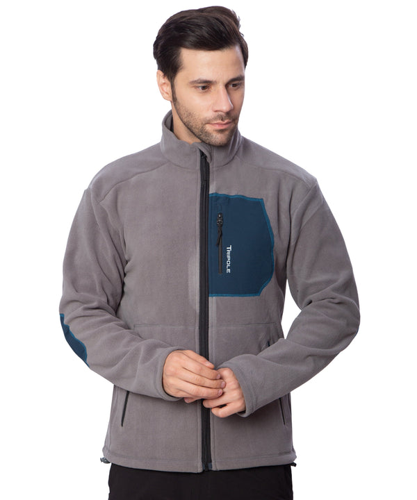 Anti-Pilling Fleece Winter Jacket and Windcheater - Grey - OutdoorTravelGear.com