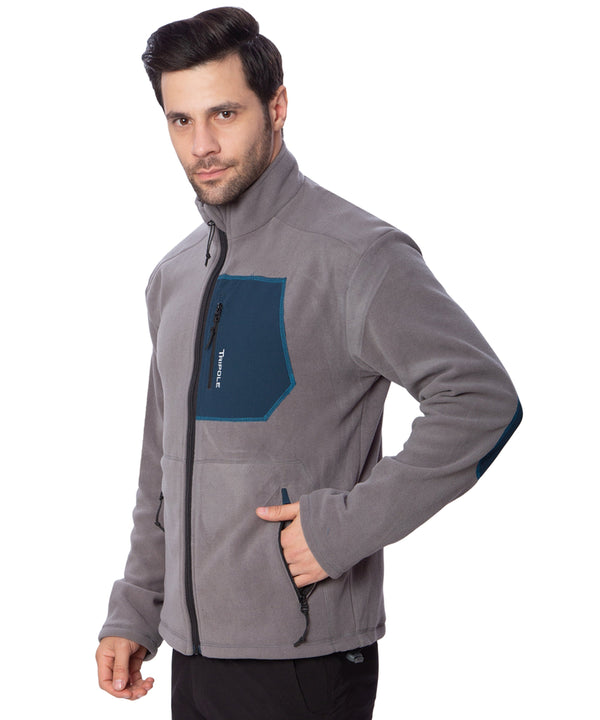 Anti-Pilling Fleece Winter Jacket and Windcheater - Grey - OutdoorTravelGear.com
