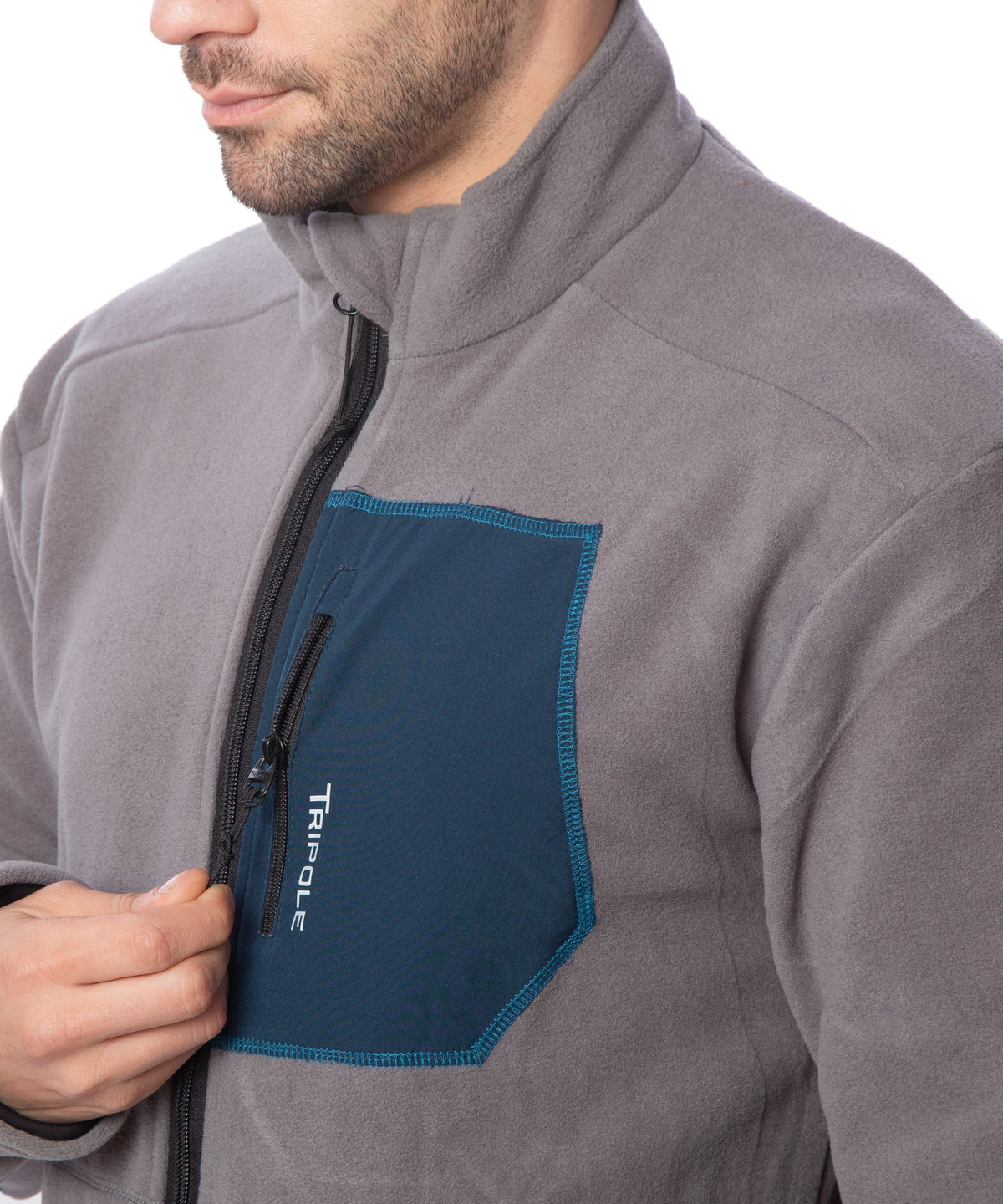Anti-Pilling Fleece Winter Jacket and Windcheater - Grey - OutdoorTravelGear.com