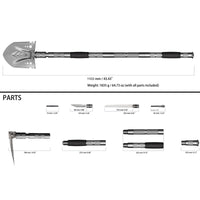 Multi-Function Survival Shovel TFS01-1 - Silver - OutdoorTravelGear.com