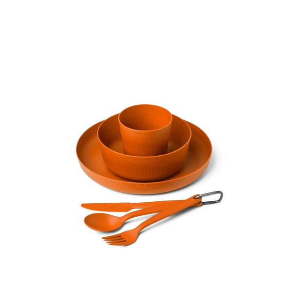 Camp Dinnerware Set - 6 Piece Set - Burnt Orange - OutdoorTravelGear.com