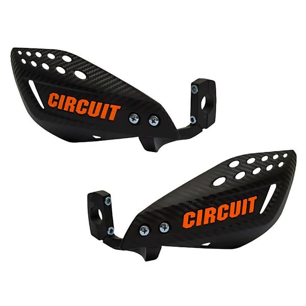 Vector Carbon Handguards with Nylon Bracket - Black+Orange - OutdoorTravelGear.com