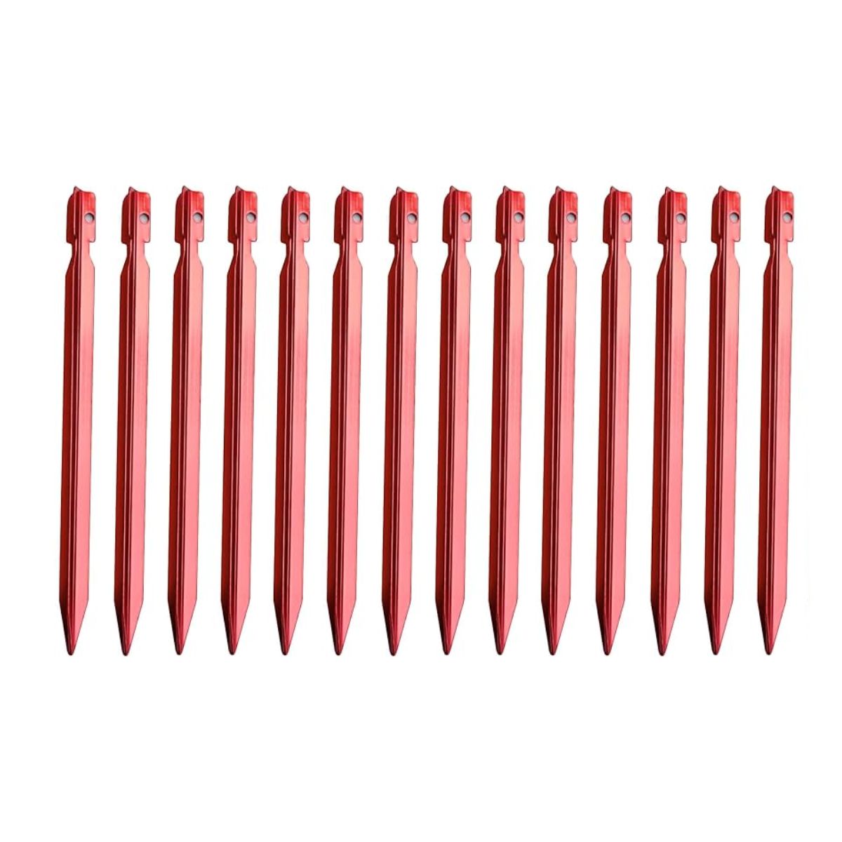 Aluminium Rectangular Tent Stakes/ Ground Pegs - Pack of 14 - OutdoorTravelGear.com