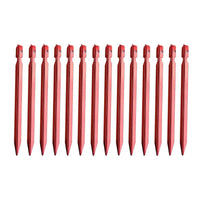 Aluminium Rectangular Tent Stakes/ Ground Pegs - Pack of 14 - OutdoorTravelGear.com
