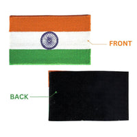 India Flag Patch - Embroidered Tricolour Flag of Bharat - with Velcro