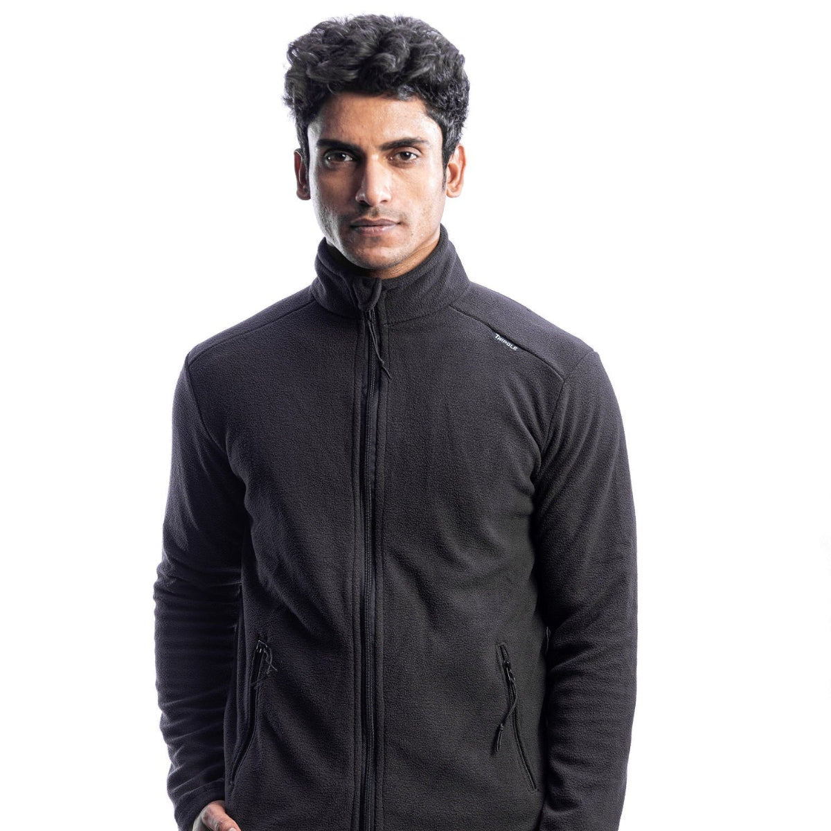 Anti-Pilling Fleece Winter Jacket and Windcheater - Black