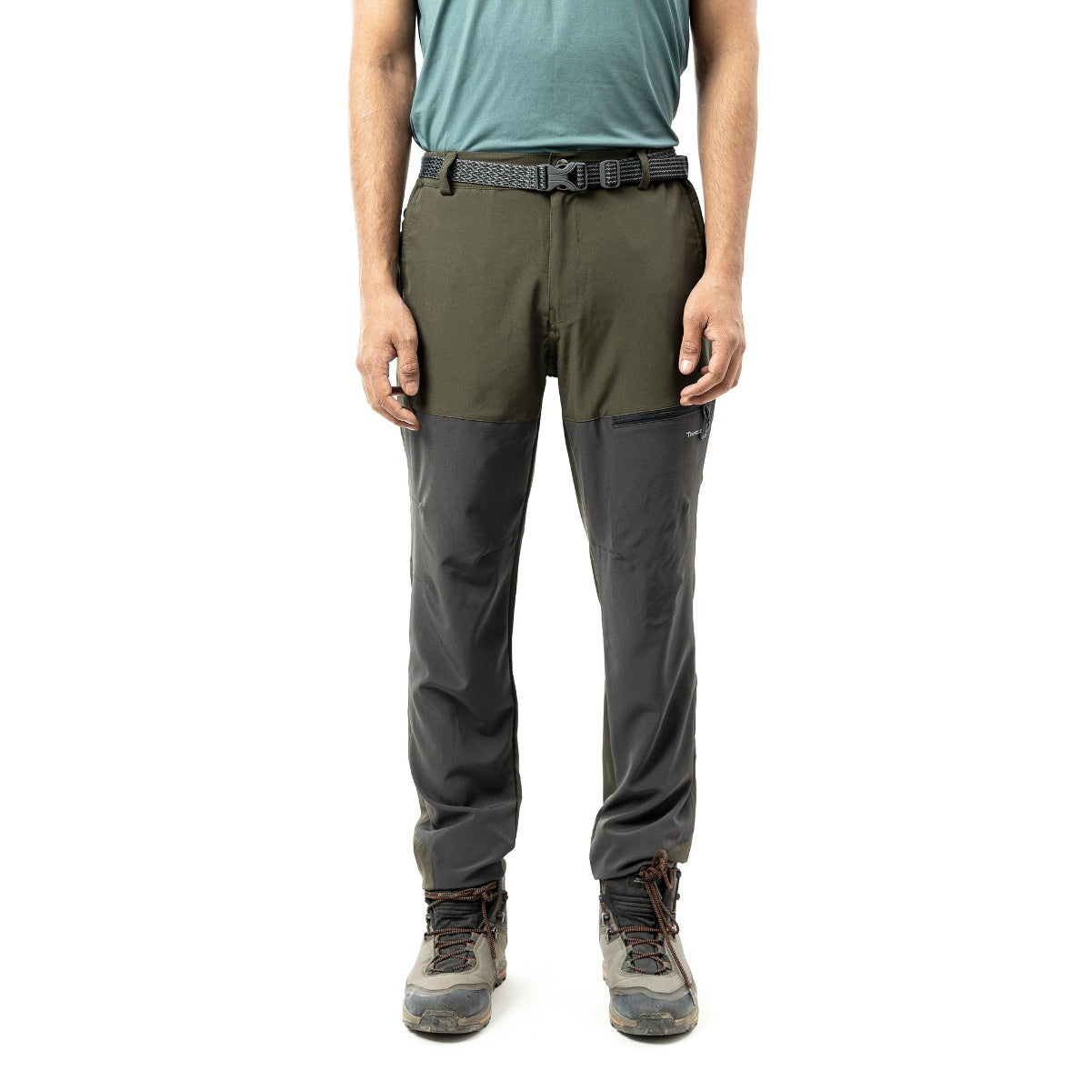 Men's Trekking and Hiking Pants - Green & Grey 1