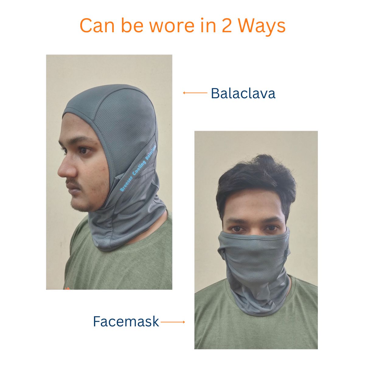 Breezer Cooling Balaclava - Stone Grey - OutdoorTravelGear.com