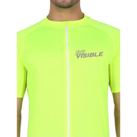 Mens BeVisible Cycling Jersey - Half Sleeves - Neon Green 3