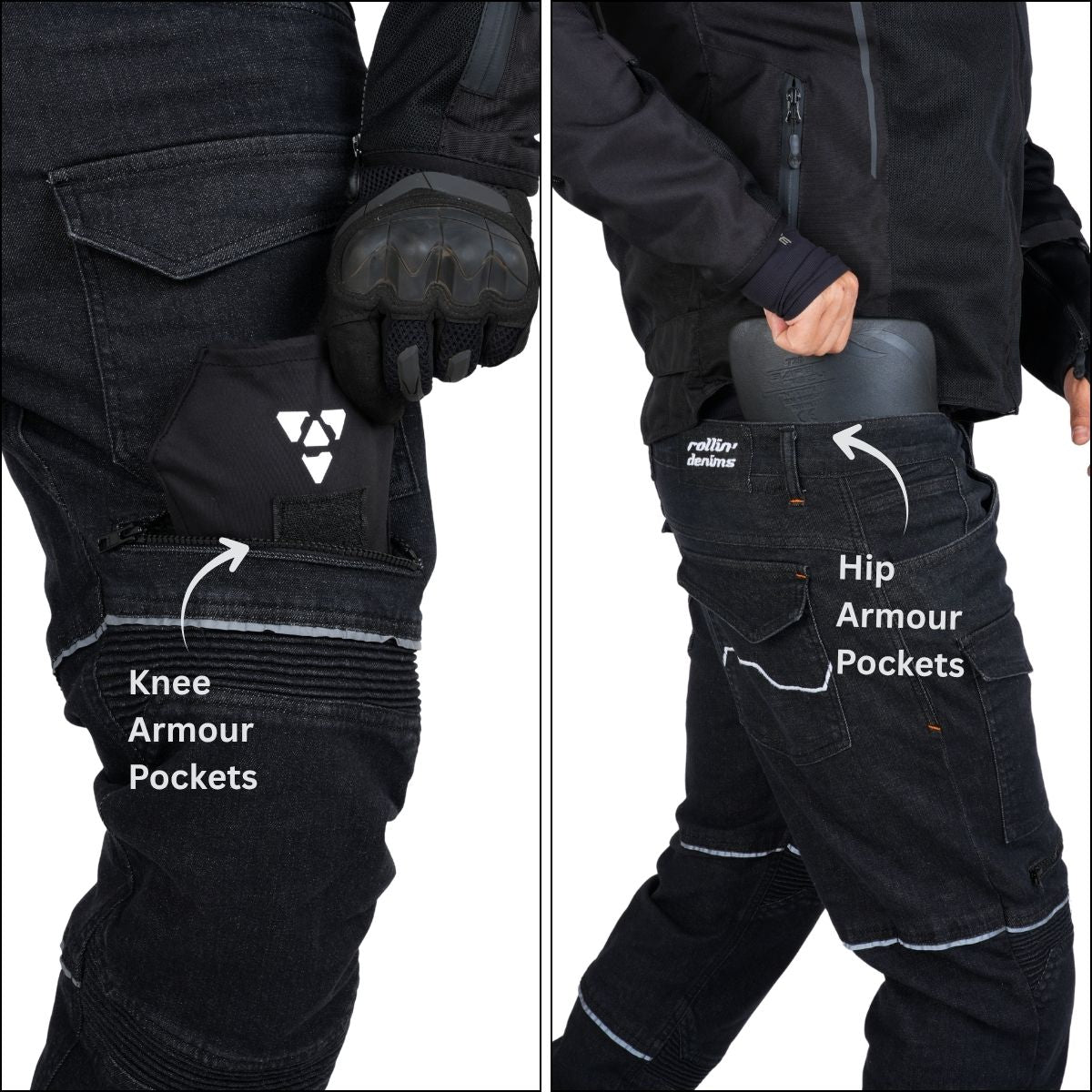 Outlaw - Riding Cargo Jeans - Charcoal Black - CORE-X - OutdoorTravelGear.com