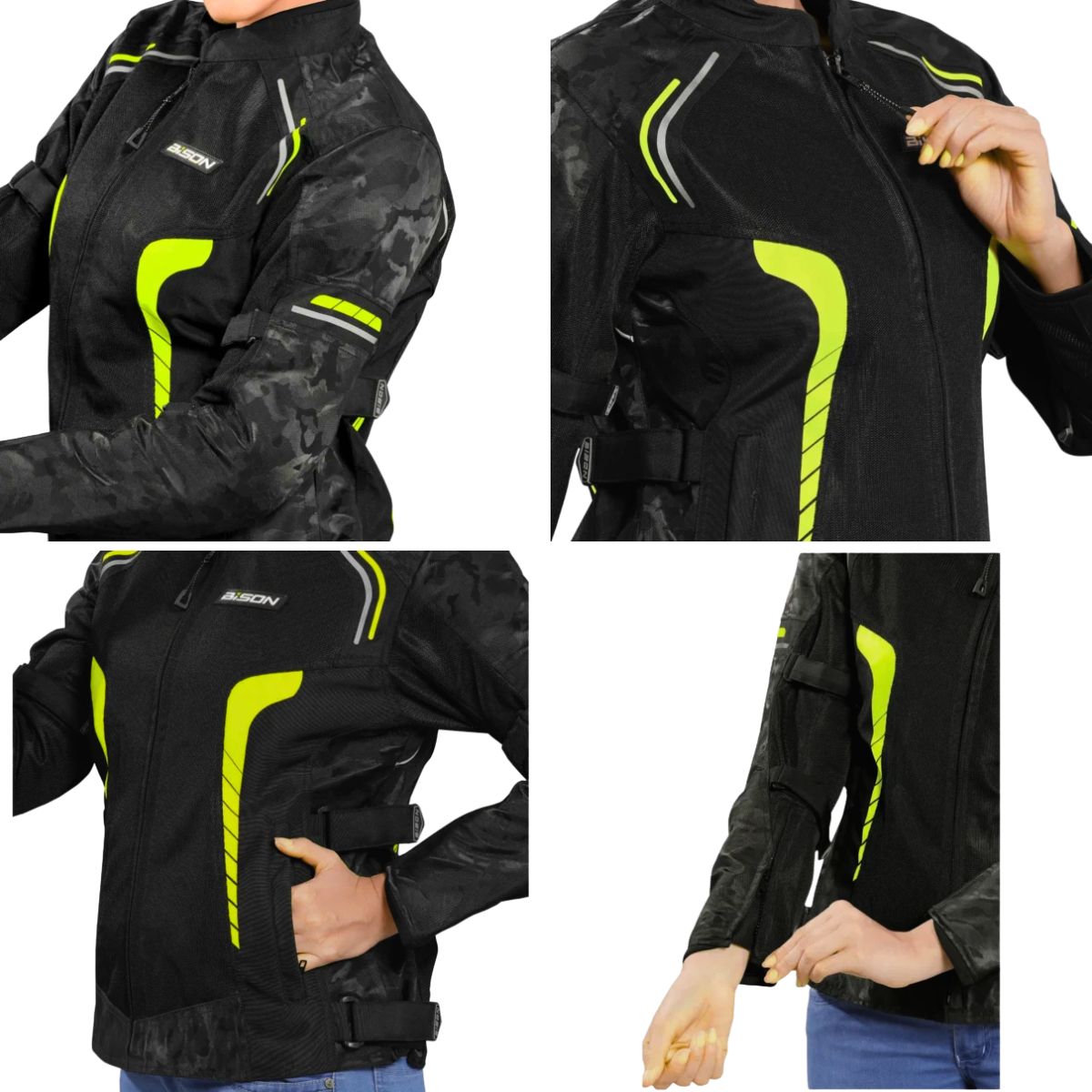 Women's Phoenix Riding Jacket - Black + Hi-Viz Neon - OutdoorTravelGear.com