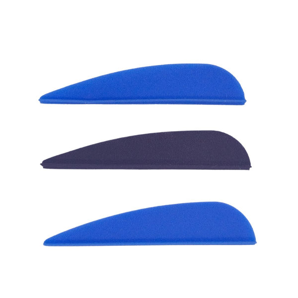 2” Streamline Fletches - 170005 - Blue 2pcs + Black 1pc Vanes - Archery Equipment - OutdoorTravelGear.com