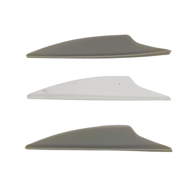 2.25” Dolphin Fletches - 170019 - Grey 2pcs + White 1pc Vanes - Archery Equipment - OutdoorTravelGear.com