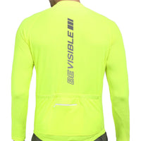 Mens BeVisible Cycling Jersey - Full Sleeves - Neon Green 3