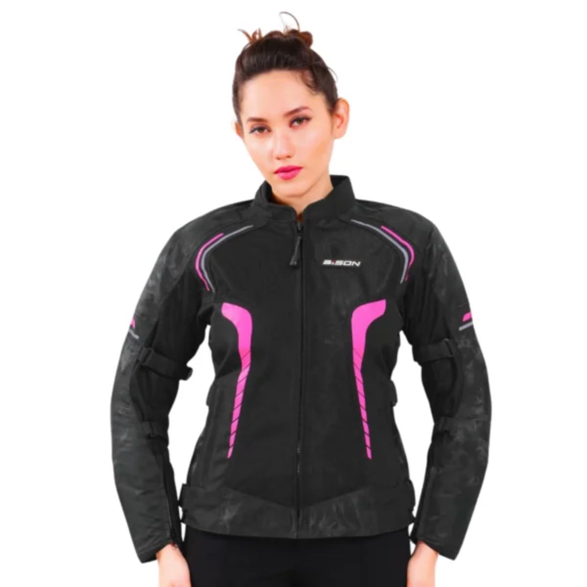 Women's Phoenix Riding Jacket - Black + Hi-Viz Pink - OutdoorTravelGear.com