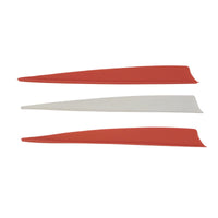 5” Shield Fletches - 170017 - Red 2pcs + White 1pc Vanes - Archery Equipment - OutdoorTravelGear.com
