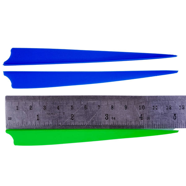5” Shield Fletches - 170030 - Dark Blue 2pcs + Green 1pc Vanes - Archery Equipment - OutdoorTravelGear.com
