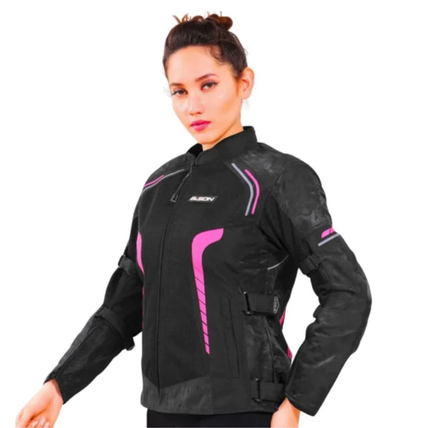 Women's Phoenix Riding Jacket - Black + Hi-Viz Pink - OutdoorTravelGear.com