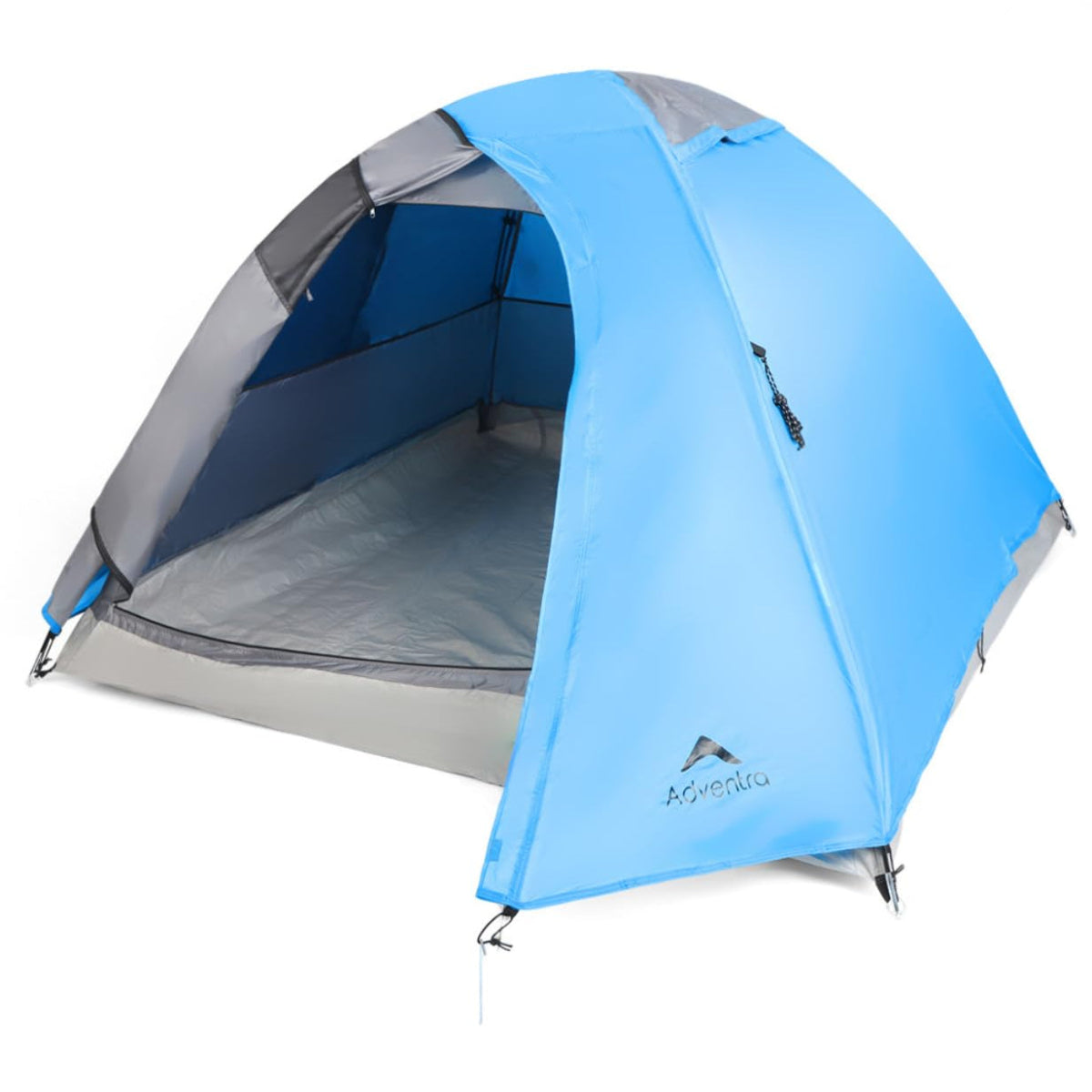 3-Person Camping Tent | UV Protection & Waterproof Flysheet | ET1100 - Aqua Blue - OutdoorTravelGear.com