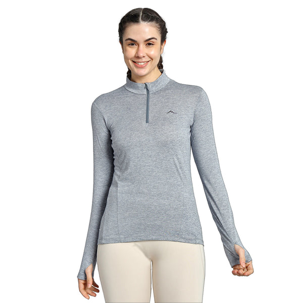 Women's Nomadic Full Sleeves T-Shirt / Baselayer with Extra Stretch - Silver Gray - OutdoorTravelGear.com
