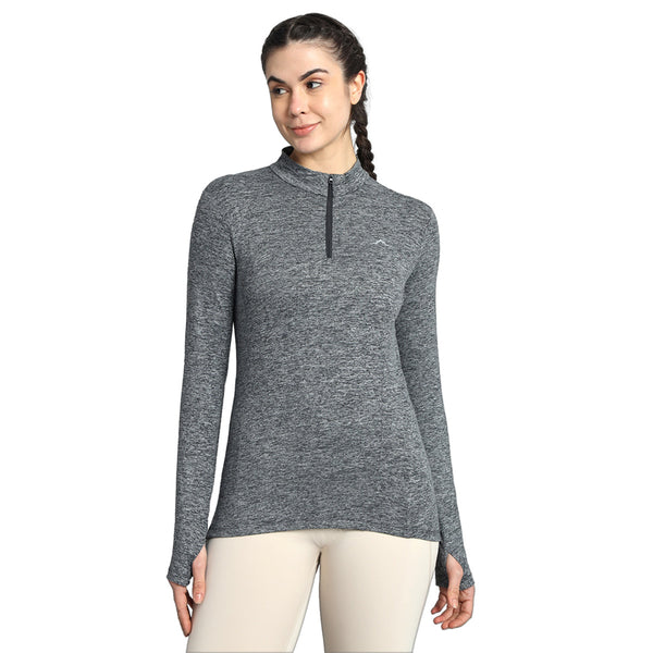 Women's Nomadic Full Sleeves T-Shirt / Baselayer with Extra Stretch - Charcoal Gray - OutdoorTravelGear.com