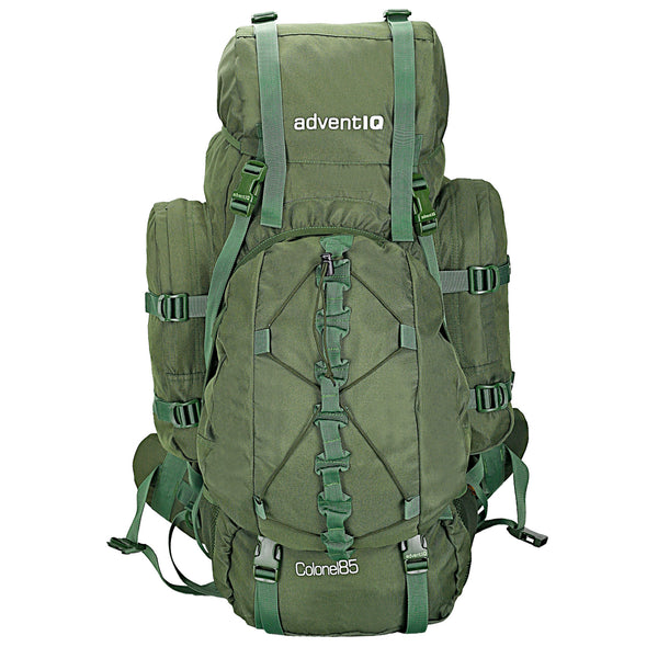 Colonel Rucksack + Detachable Daypack With Rain Cover - 85Litres - Olive Green - OutdoorTravelGear.com