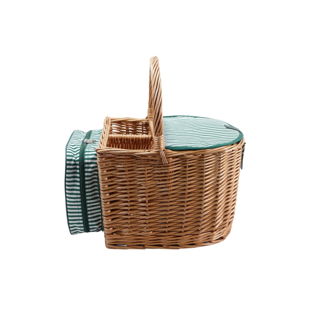Classic Willow Picnic Basket for Two with Cooler & Tableware - OutdoorTravelGear.com