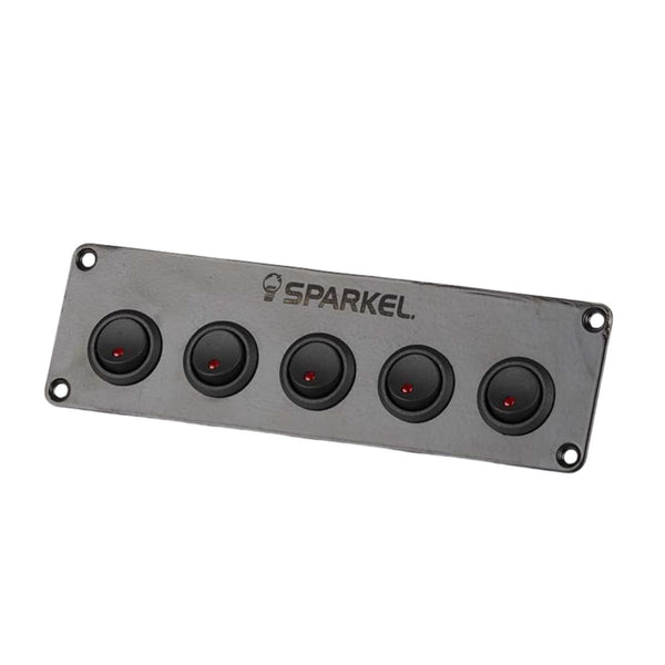 Switch Panel with 5 On/Off Switchs with Indicator - 173x50mm 12/24V DC RV - OutdoorTravelGear.com