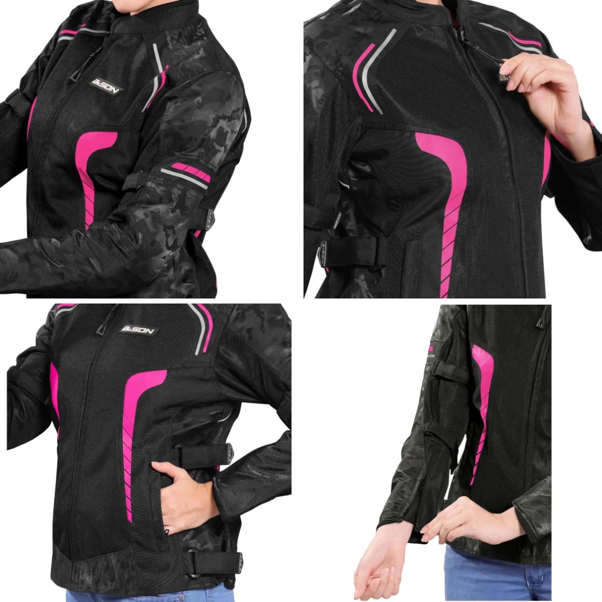 Women's Phoenix Riding Jacket - Black + Hi-Viz Pink - OutdoorTravelGear.com