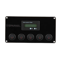 Switch Panel with 5 On/Off Switchs with Indicators | Battery Capacity Display - 173x90mm 12/24V DC RV - OutdoorTravelGear.com