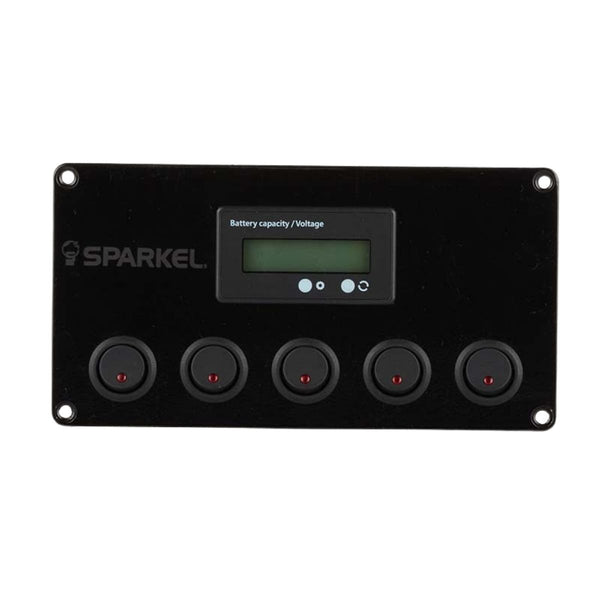 Switch Panel with 5 On/Off Switchs with Indicators | Battery Capacity Display - 173x90mm 12/24V DC RV - OutdoorTravelGear.com
