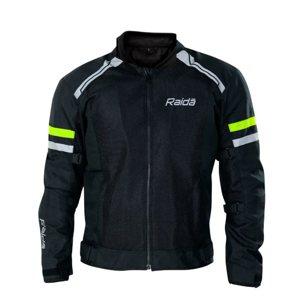 Tourer Riding Jacket with Armours - Black + Hi Viz - OutdoorTravelGear.com