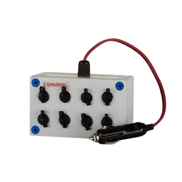Cig. Adapter Extension Box for Connecting Multiple 12V Automobile Bulbs & Tubes with Male Cig Lighter Adapter - OutdoorTravelGear.com