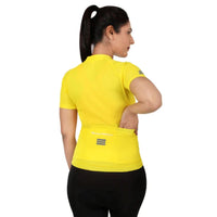 Womens BeVisible Cycling Jersey - Half Sleeves - Bright Yellow 3