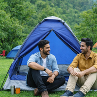 2-Person Camping Tent | Water Resistant |UV Protection & Wind ready | ET1102 - Navy Blue - OutdoorTravelGear.com