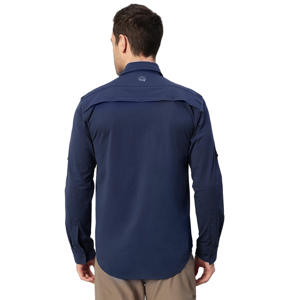 Men's TechFlex Cargo Shirt - Navy - OutdoorTravelGear.com