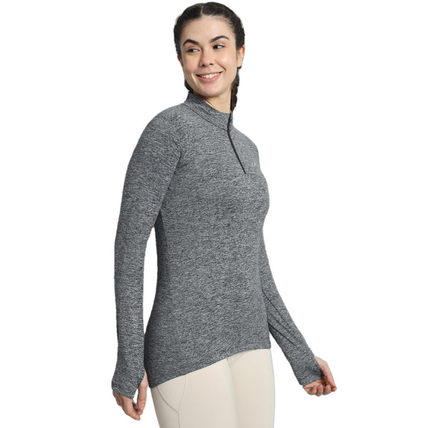 Women's Nomadic Full Sleeves T-Shirt / Baselayer with Extra Stretch - Charcoal Gray - OutdoorTravelGear.com